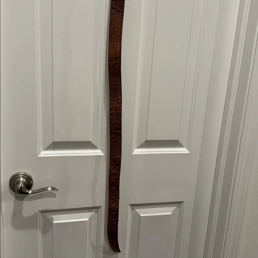 Luchesse Classic Croccodile belt size 44 silver buckle cowboy - Picture 10 of 12